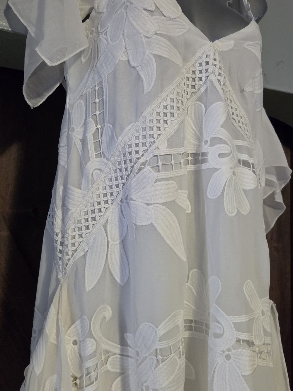 Self-Portrait White Floral Embroidered Dress